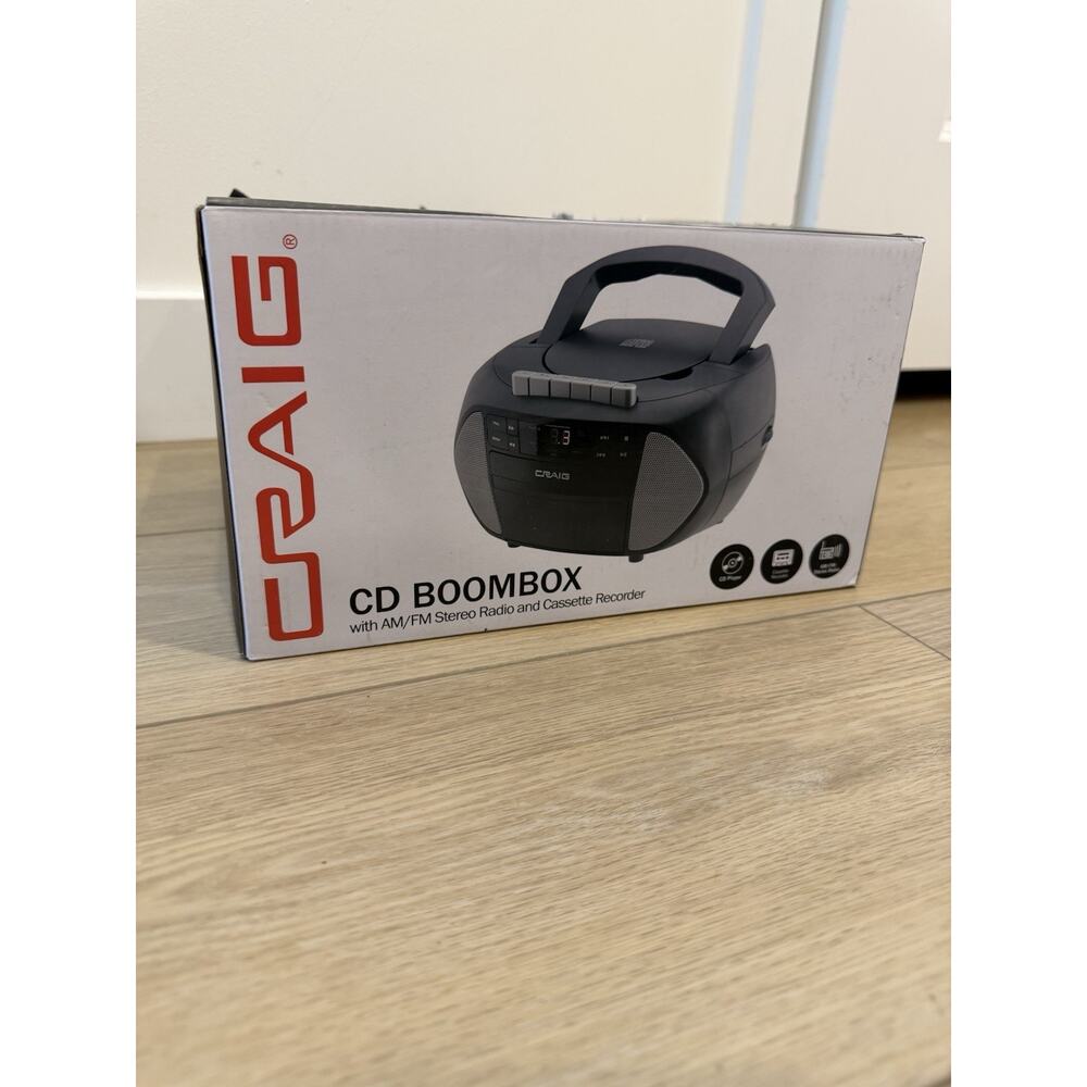 Craig Portable Top-Loading CD Boombox with AM/FM Radio and Cassette CD6951